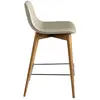 Image de Tabouret en croûte de cuir et bois noyer Angel Cerdà 52x45x93 cm