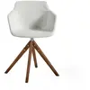 Image de Chaise pivotante en tissu et bois noyer Angel Cerdà 58x54x81 cm