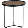 Image de Table d'angle ronde en bois et acier Angel Cerdà 50x50 cm