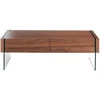 Image de Table basse en bois de noyer et verre Angel Cerdà 127x59x41 cm