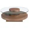 Image de Table basse en verre de noyer Angel Cerdà 100x100x35 cm