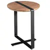 Image de Table d'angle de noyer et acier Angel Cerdà 50x52 cm