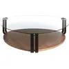 Image de Table basse en bois de noyer et verre Angel Cerdà 135x135x32 cm