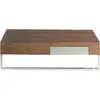 Image de Table basse en noyer et acier chromé Angel Cerdà 120x70x33 cm