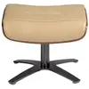 Image de Pouf pivotant en cuir et bois Angel Cerdà 52x42x39 cm
