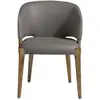 Image de Chaise en croûte de cuir et bois Angel Cerdà 57x58x76 cm