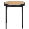 Image de Table d'angle ronde en rotin et acier Angel Cerdà 52x52 cm