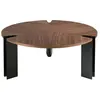 Image de Table basse en noyer et acier Angel Cerdà Ø 90x36 cm