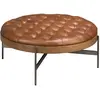 Image de Table basse ronde en cuir et acier Angel Cerdà Ø100x40 cm