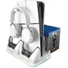Image de Mars Gaming MPS5-B2 Neon RGB PS5 Slim Support standard et numérique avec chargeur double contrôleur Blanc