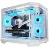 Image de Mars Gaming MC-3TCOREM Boîtier de jeu MicroATX personnalisé Triple verre trempé Double caméra USB-C Blanc