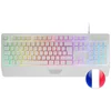 Image de Mars Gaming Mk124 Clavier Ergonomique H-Mech FRGB Repose-Poignet Antighosting Français Blanc