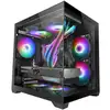Image de Boîtier PC Mars Gaming Mc-view2 Micro ATX avec double écran en verre trempé et ventilateur 120 mm, noir