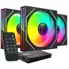 Image de Kit Mars Gaming MF-3DPROKIT 3 ventilateurs PWM FDB 120 mm ARGB Infinity Mirror Hub Noir