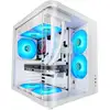 Image de Boîtier de jeu Mars Gaming Mc-curv ATX triple courbure en verre trempé double chambre USB-C blanc