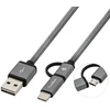 Image de Câble CoolBox Multi USB 2.0 MicroUSB/USB-C Gris 1m