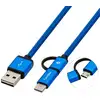 Image de Câble CoolBox Multi USB 2.0 MicroUSB/USB-C Bleu 1m