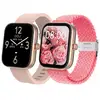 Image de Montre connectée DCU Los Angeles en or rose avec 2 bracelets en silicone beige de 20 mm + nylon rose doux