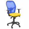 Image de Piqueras y Crespo Chaise de bureau Jorquera Bali en maille bleu/jaune