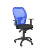 Image de Piqueras y Crespo Chaise Jorquera en maille bleue Bali assise noire