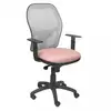 Image de Piqueras y Crespo Chaise Jorquera en maille grise, assise Bali rose pâle