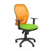 Image de Piqueras y Crespo Chaise Jorquera en maille orange, assise Bali, vert pistache