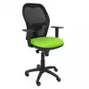 Image de Piqueras y Crespo Chaise Jorquera en maille noire, assise vert pistache