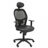 Image de Piqueras y Crespo Chaise Jorquera en maille noire, assise en simili cuir noir avec tête de lit fixe