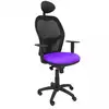 Image de Piqueras y Crespo Chaise Jorquera en maille noire, assise Bali lilas avec tête de lit fixe