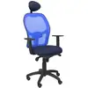Image de Piqueras y Crespo Chaise de bureau Jorquera Bali avec tête de lit fixe en maille bleu/bleu marine