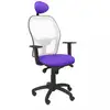 Image de Piqueras y Crespo Chaise Jorquera en maille blanche, assise Bali lilas avec tête de lit fixe
