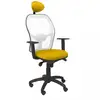 Image de Piqueras y Crespo Chaise Jorquera en maille blanche, assise jaune Bali avec tête de lit fixe