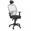 Image de Piqueras y Crespo Chaise Jorquera en maille grise Bali assise noire avec tête de lit fixe