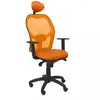 Image de Piqueras y Crespo Chaise Jorquera en maille orange, siège Bali orange avec tête de lit fixe