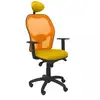 Image de Piqueras y Crespo Chaise Jorquera en maille orange, siège Bali avec tête de lit fixe jaune