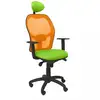 Image de Piqueras y Crespo Chaise Jorquera en maille orange, siège Bali avec tête de lit fixe vert pistache