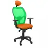 Image de Piqueras y Crespo Chaise Jorquera en maille verte, siège Bali avec tête de lit fixe orange