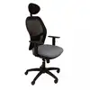 Image de Piqueras y Crespo Chaise Jorquera en maille noire, assise Bali gris moyen avec tête de lit fixe
