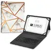 Image de Étui pour clavier Bluetooth Subblim Keytab Pro en marbre blanc pour tablette 9,6-11"