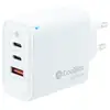 Image de Coolbox Gan Chargeur Mural 2 X Usb-c + 1 X Usb-a 45w Blanc