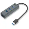 Image de Hub USB i-Tec 3.0 4 Ports Gris Protection Surtension Plug & Play