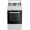 Image de Cuisinière Beko FSG522DWC Gaz 50 cm 4 Feux Four 55 L Grill Allumage Bouton Sécurité Thermocouple