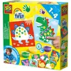 Image de Kit de peinture au doigt dinosaures SES Creative My First 10 cartes 3 couleurs lavables