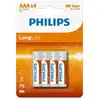 Image de Pile Philips LongLife R03 AAA 1,5V Zinc-Carbon 4 Unites