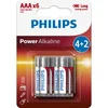 Image de Philips Power Alkaline Batterie LR03P6BP/10