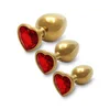 Image de Plug bijou Métallique Coeur Gold - Rubis