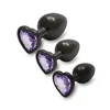 Image de Plug bijou Métallique Coeur Gunmetal - Améthyste
