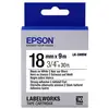 Image de Cintas adhesives résistantes Epson LK-5WBW 18 mm 9 m noir sur blanc