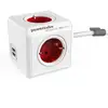 Image de Multiprise PowerCube Extended USB 4 Prises 2 USB 1,5 m Rouge Support