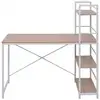 Image de Bureau VidaXL avec étagère 4 niveaux en chêne